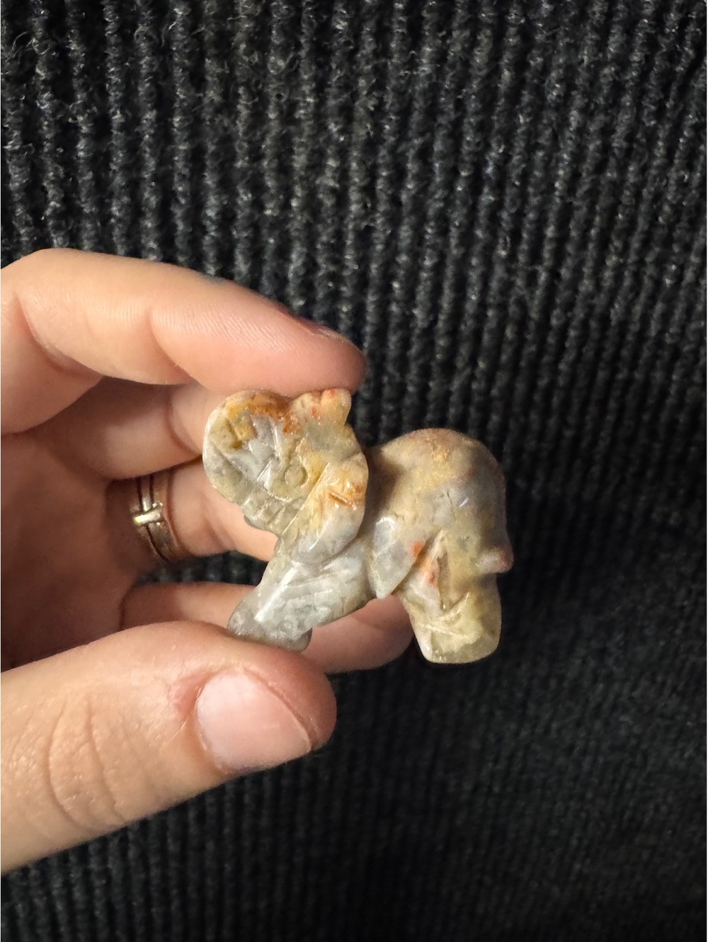 Hand-Carved SoapStone Elephant Figurine